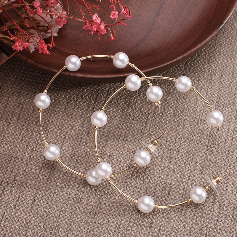 Pearl Hoop Earrings (Multiple Styles)