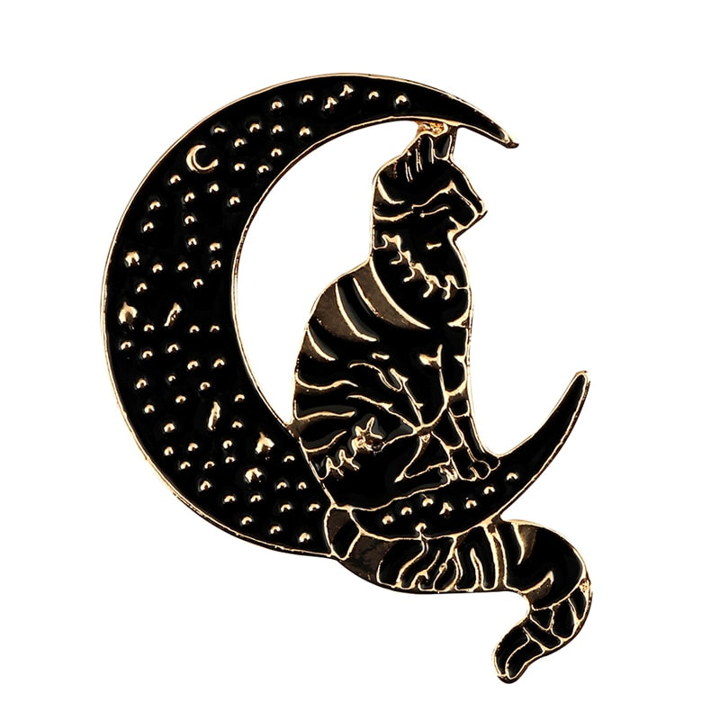 Witchy Black Enamel Pins