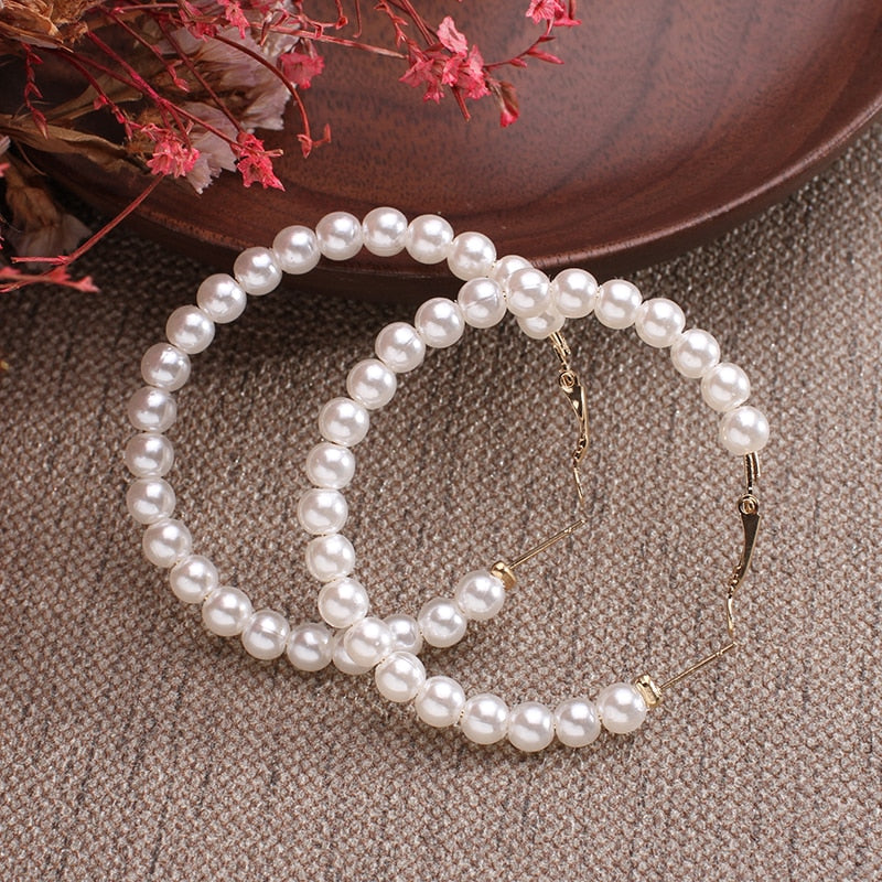 Pearl Hoop Earrings (Multiple Styles)