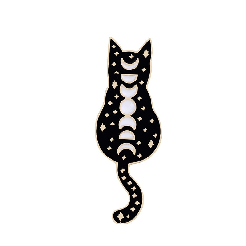 Witchy Black Enamel Pins