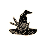 Witchy Black Enamel Pins