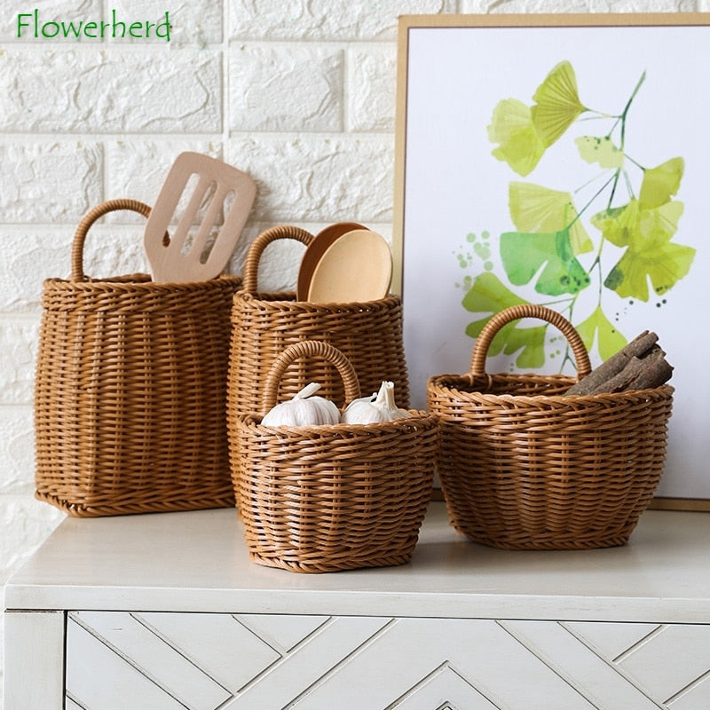 Cottage Core Woven Storage Baskets